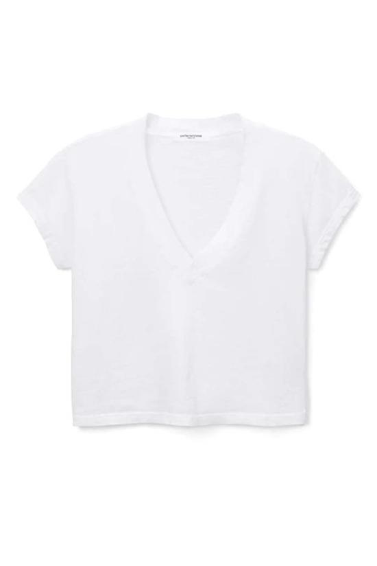  퍼펙트 화이트 티 반팔 티셔츠 앨라니스 리사이클드 V넥 화이트 - PERFECT WHITE TEE