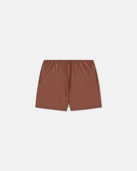  나누슈카 숏팬츠 Nanushka Aniela Okobor Alt 가죽 반바지 헤나 - NANUSHKA