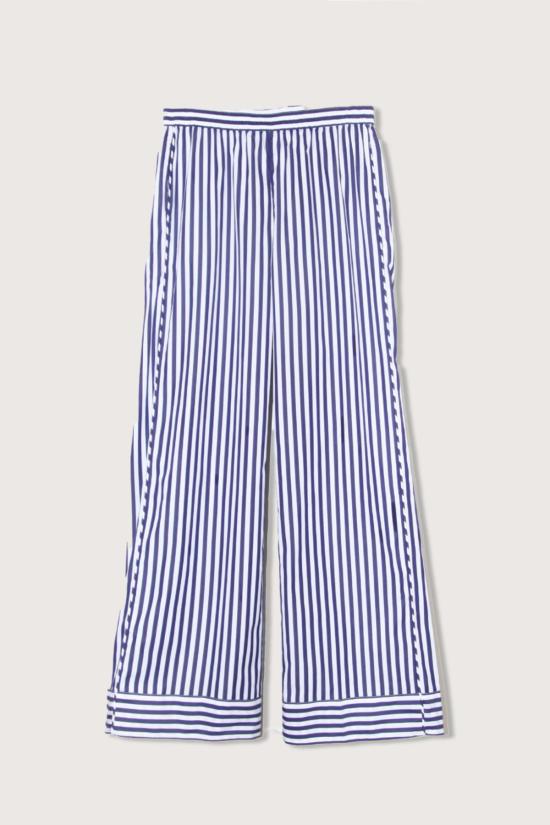  SEBLINE 라운지 웨어 자수 부처스 스트라이프가 있는 세블린 파자마 팬츠