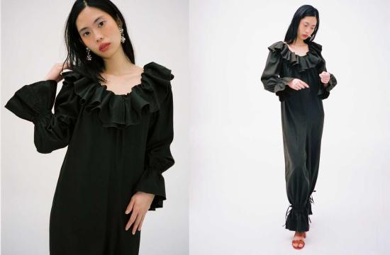  베이스레인지 롱 원피스 베이스렌지 포베아 수잔  딥 브라운 - BASERANGE