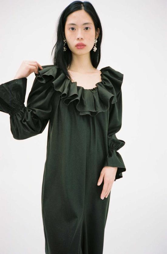  베이스레인지 롱 원피스 베이스렌지 포베아 수잔  딥 브라운 - BASERANGE