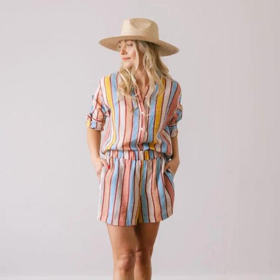  Sunshine Tienda 라운지 웨어 선샤인 티엔다 버뮤다 세트 수상 비행기 스트라이프 - OTHER BRANDS