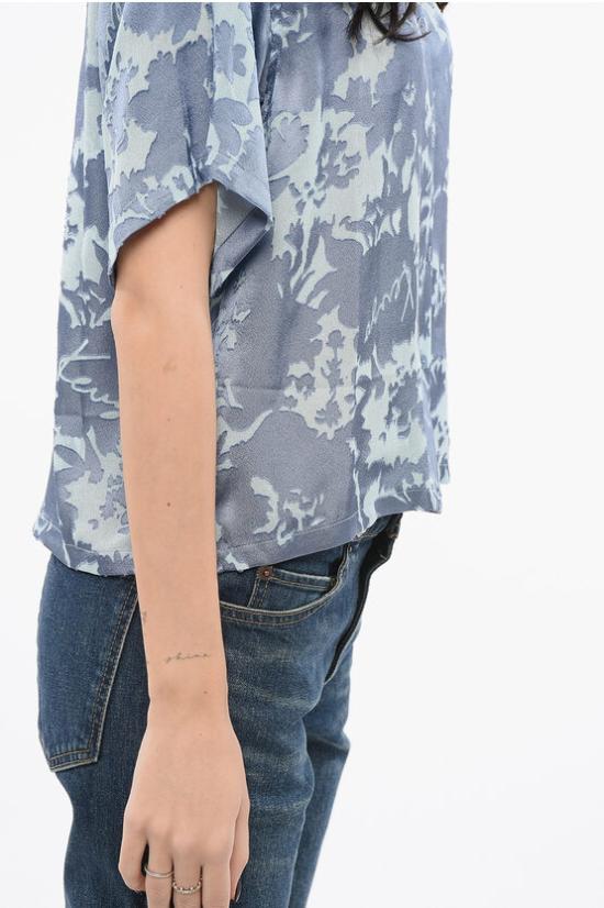  겐조 블라우스 FE52CH071 9JE 67 Blue - KENZO