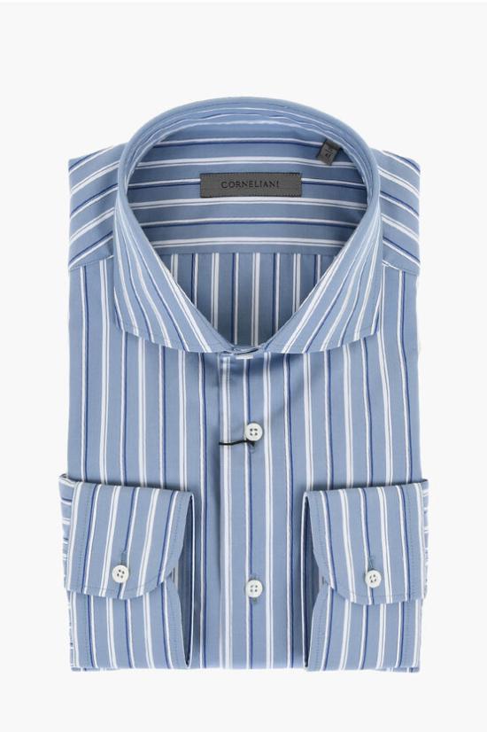  꼬르넬리아니 긴팔 셔츠 94P102 3981633 001 Blue