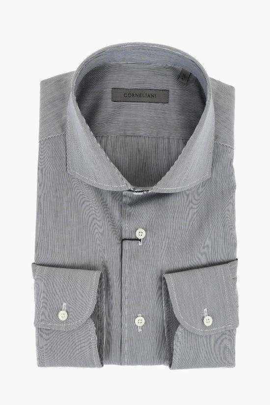  꼬르넬리아니 긴팔 셔츠 94P102 3981315 013 Black White