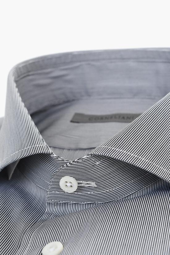  꼬르넬리아니 긴팔 셔츠 94P102 3981315 013 Black White - CORNELIANI