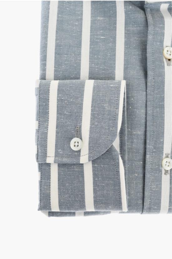  꼬르넬리아니 긴팔 셔츠 94P102 2281539 002 Bianco Blu - CORNELIANI