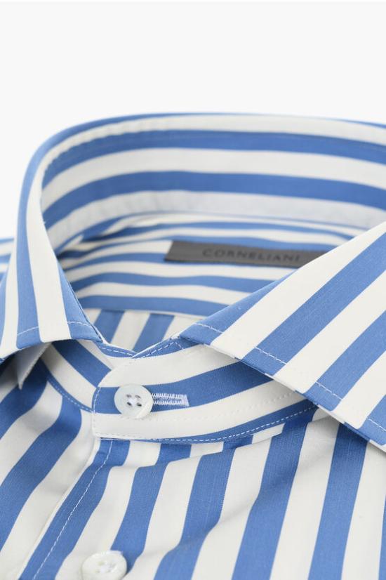  꼬르넬리아니 긴팔 셔츠 94P102 9381626 001 Bianco Blu - CORNELIANI