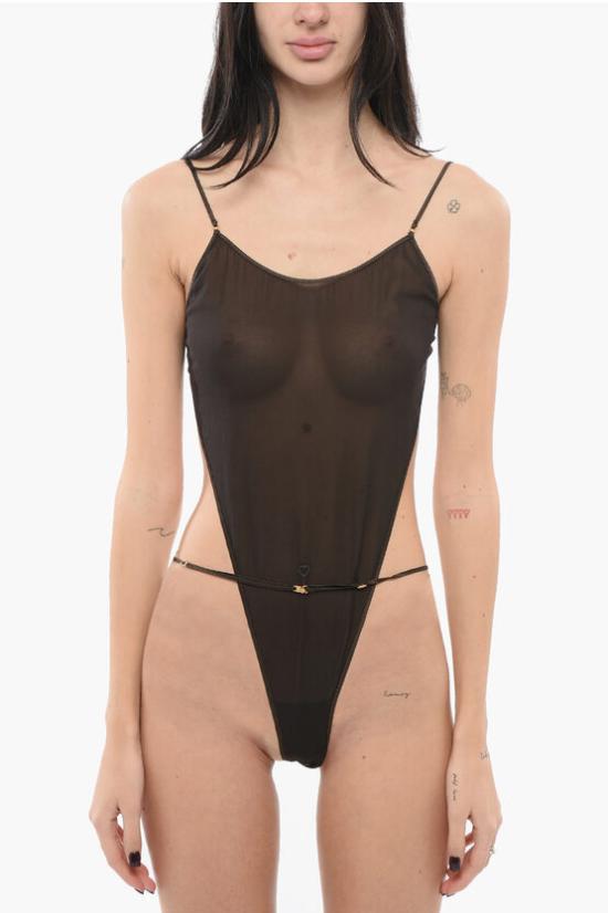  생로랑 바디수트 티셔츠 792032Y37TE2017 Brown