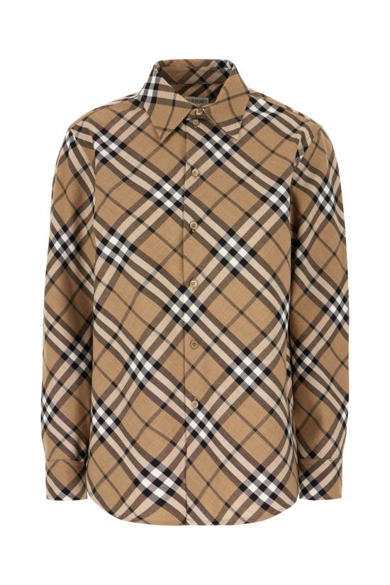  버버리 체크 울 블렌드 셔츠 8093314 C1202 LINDEN IP CHECK