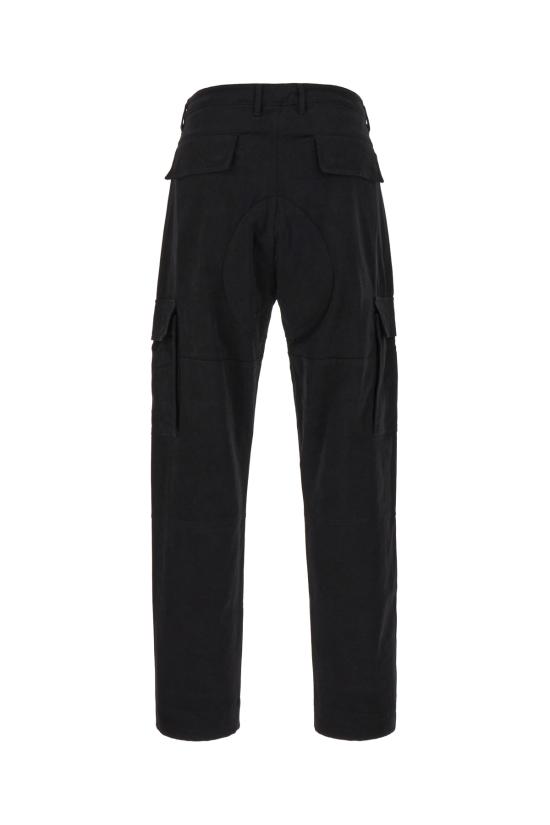  마르셀로 불론 스트레이트 팬츠 CMCF014S24FAB001 1001 BLACK WHITE - MARCELO BURLON