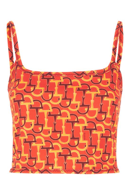 25SS 구찌 민소매 티셔츠 828252ZAS9N 7033 FANTASIA ARANCIONE