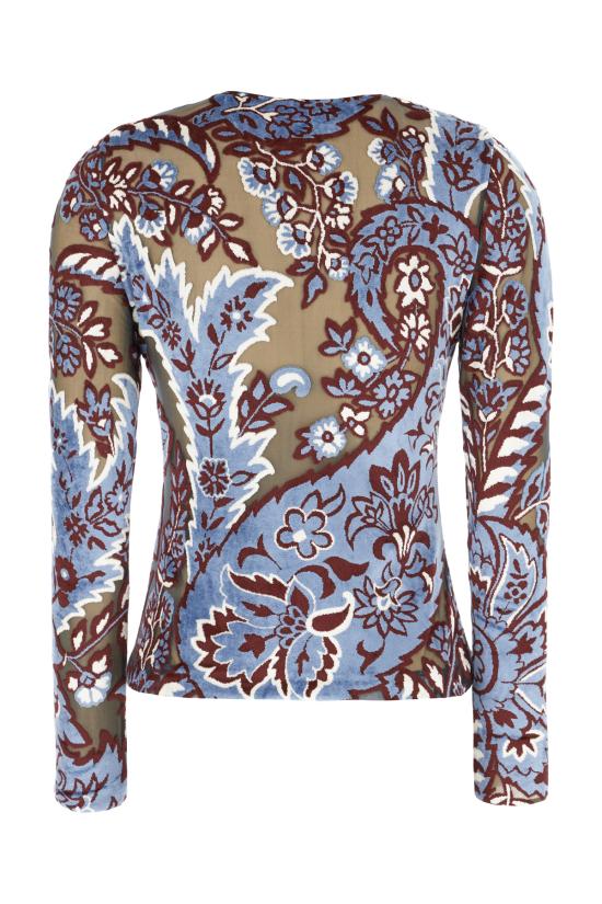 24FW 에트로 긴팔 티셔츠 WRJA003899JD03 S9880 MULTICOLOR FONDO AZZURRO - ETRO