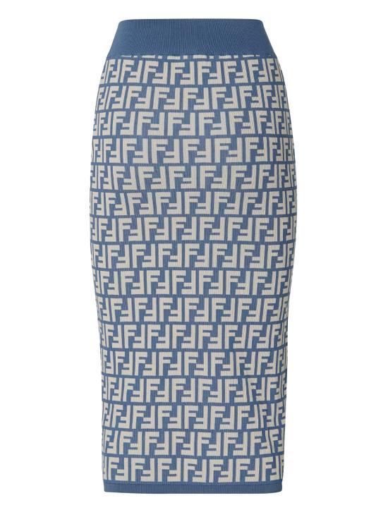 25SS 펜디 미디 스커트 FZQ768 AUHWF1SB5 Clear Blue - FENDI
