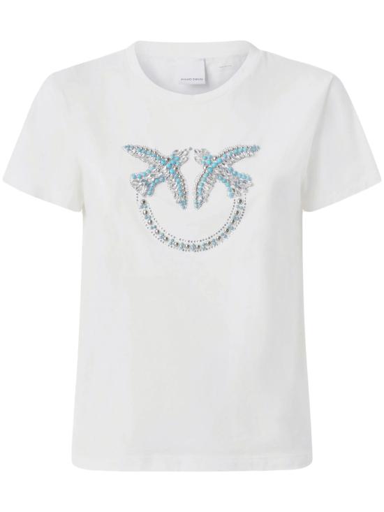 25SS 핑코 반팔 티셔츠 100535 A2G7Z05 BIANCO BIANCANEVE