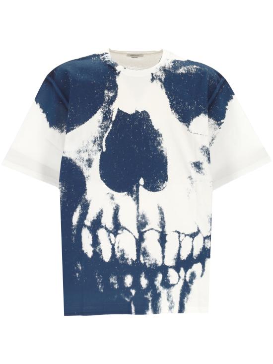 25SS 알렉산더 맥퀸 반팔 티셔츠 815067 QTAC50978 White blue