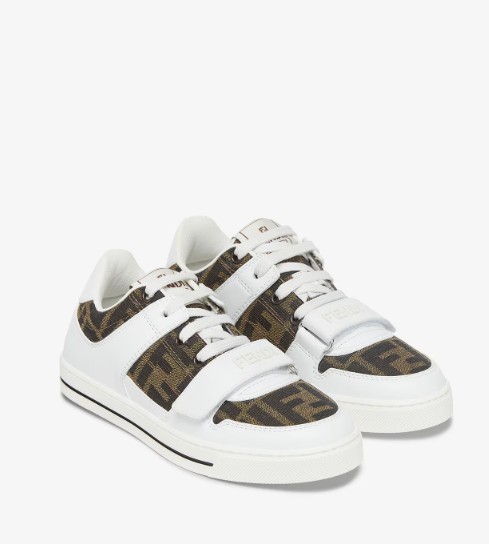 25SS [키즈] 펜디 스니커즈 JMR476 AHGYF0C1A Bianco tabacco nero - FENDI