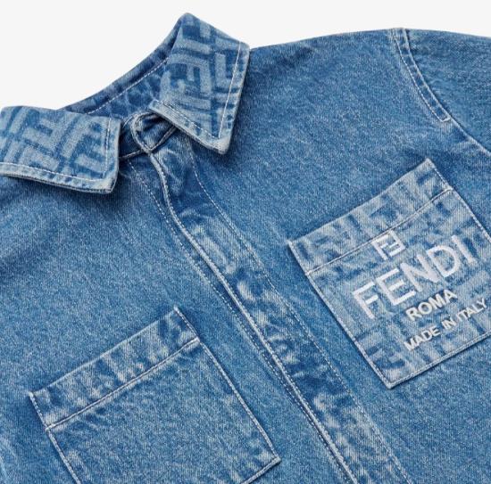 25SS [키즈] 펜디 자켓 JUA196 AMHXF0QG0 Dark blu - FENDI