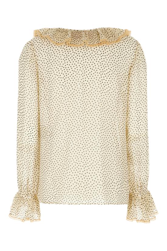 25SS 발렌티노 가라바니 MICRO POIS 마이크로포이즈 블라우스  6B0AB7H19B7 R8E BETULLA NERO - VALENTINO GARAVANI