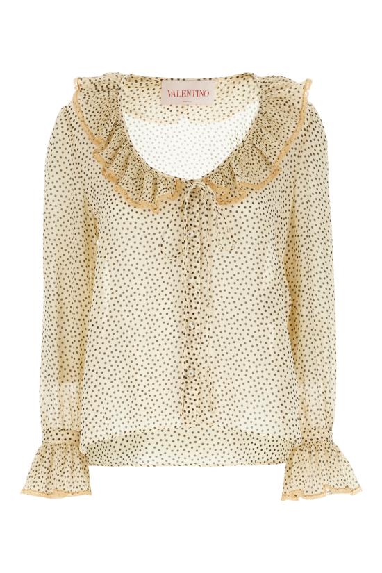 25SS 발렌티노 가라바니 MICRO POIS 마이크로포이즈 블라우스  6B0AB7H19B7 R8E BETULLA NERO