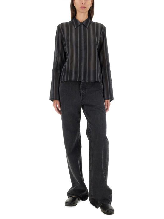 24FW 아워레가시 셔츠 W4242AN NOIRSTRIPESHEERCOTTONSILK Black - OUR LEGACY