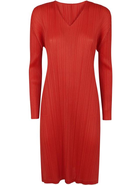 25SS 플리츠플리즈 미디 원피스 PP56JT122 24 RED