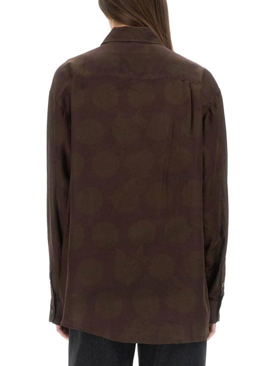 24FW 아워레가시 셔츠 W4242FD DOTTEDPRINTCOTTONSILK BROWN - OUR LEGACY