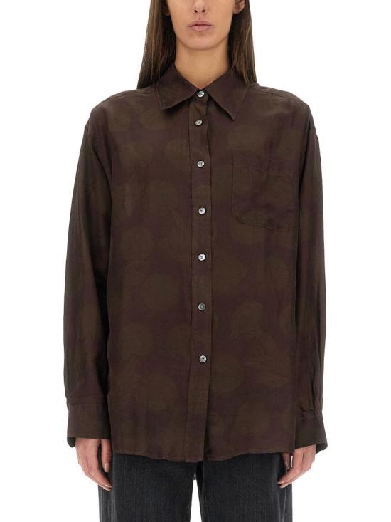 24FW 아워레가시 셔츠 W4242FD DOTTEDPRINTCOTTONSILK BROWN