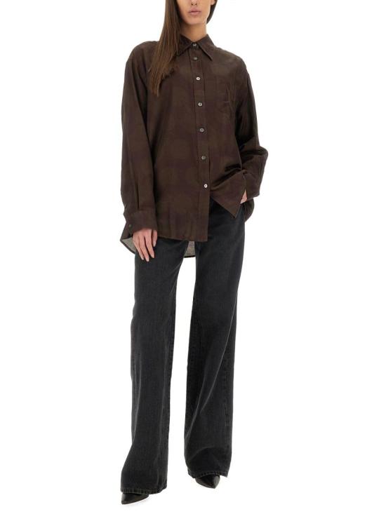 24FW 아워레가시 셔츠 W4242FD DOTTEDPRINTCOTTONSILK BROWN - OUR LEGACY