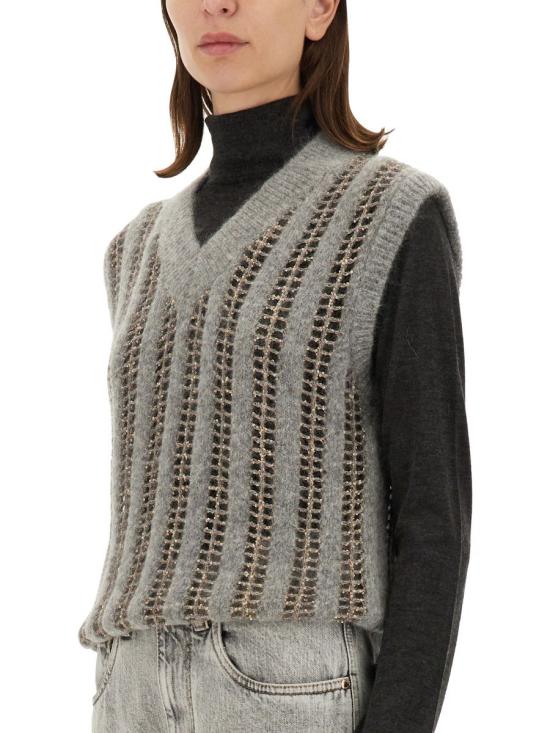 24FW 브루넬로 쿠치넬리 민소매 티셔츠 MCM510602 CYT56 GREY - BRUNELLO CUCINELLI