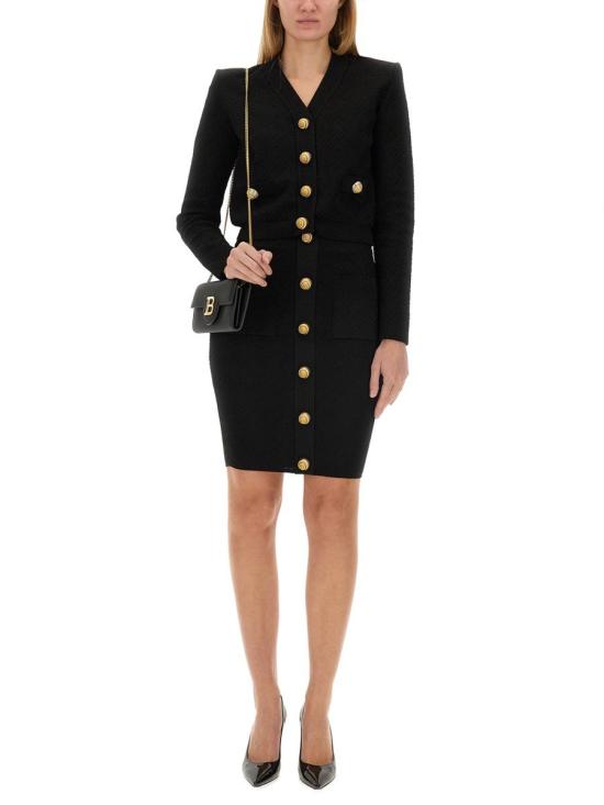 24FW 발망 미디 스커트 DF0LC017KH58 0PA Black - BALMAIN