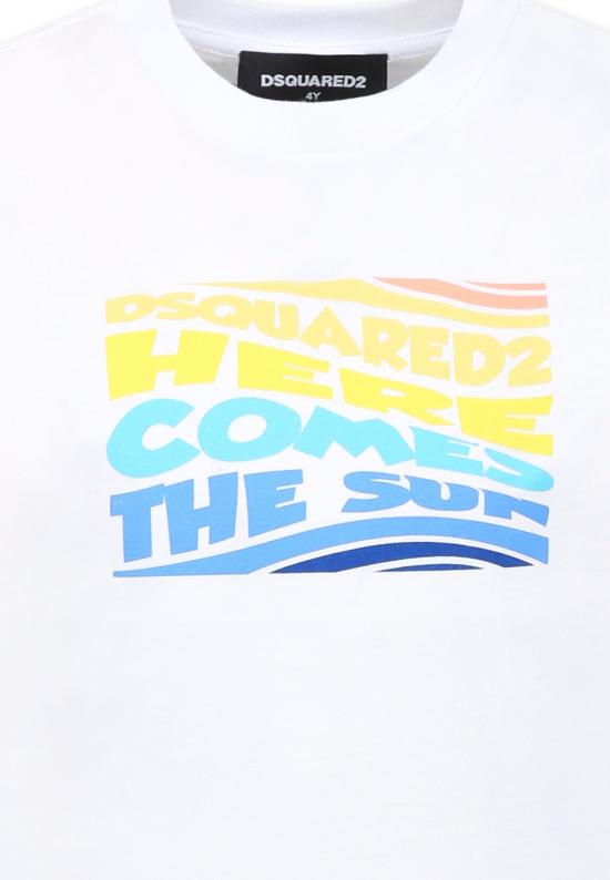 25SS [키즈] 디스퀘어드2 티셔츠 DQ2781 D004G D2T1135U DQ100 WHITE - DSQUARED2