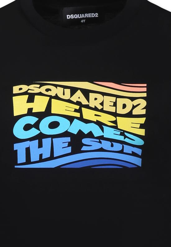 25SS [키즈] 디스퀘어드2 티셔츠 DQ2781 D004G D2T1135U DQ900 BLACK - DSQUARED2