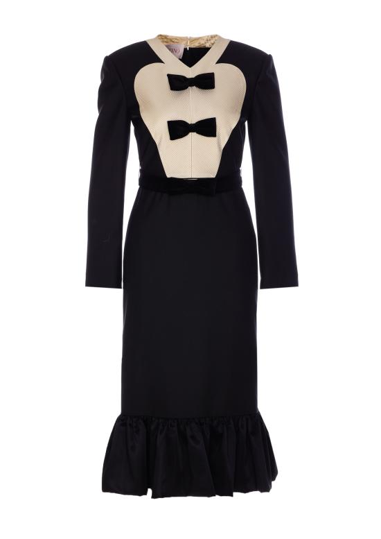 25SS 발렌티노 가라바니 미디 원피스 VADH08VB AUY Black