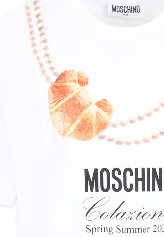 25SS [키즈] 모스키노 티셔츠 HIM060 LAA02 10101 WHITE - MOSCHINO