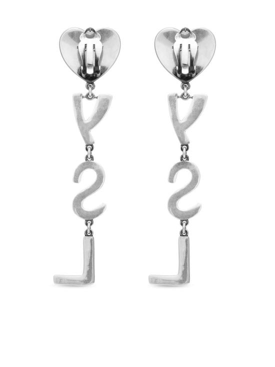 25SS 생로랑 이어링 584228 Y15268368 ARGENT OXYDE CRYSTAL - SAINT LAURENT