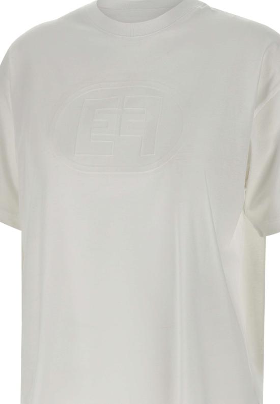 25SS 엘리자베타프랜치 반팔 티셔츠 MA60N51E2 270 White - ELISABETTA FRANCHI