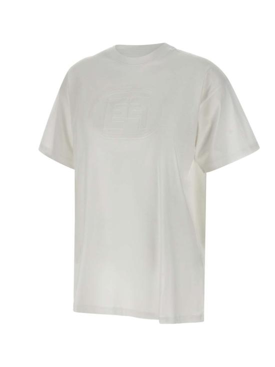 25SS 엘리자베타프랜치 반팔 티셔츠 MA60N51E2 270 White - ELISABETTA FRANCHI