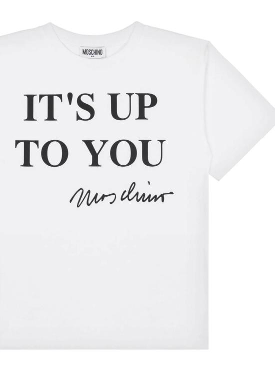 25SS [키즈] 모스키노 티셔츠 HAM06RLAA02 10101 White - MOSCHINO