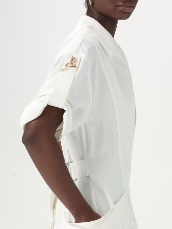 25FW 보테가베네타 롱 원피스 820007V3OZ0 9071 White - BOTTEGA VENETA