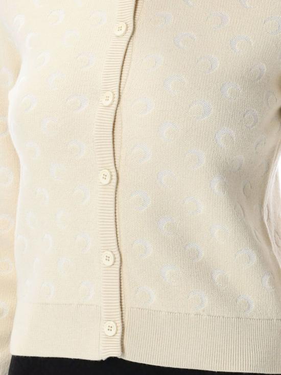 25FW 마린세르 문 자카드 피티드 가디건  WTK011ACKNI0530 WH20 Beige - MARINE SERRE