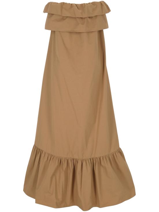 25SS 생로랑 미디 원피스 818380 YZ9AN2560 CANNELLE - SAINT LAURENT