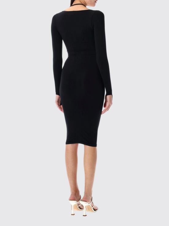 25SS 안드레아 아다모 미디 원피스 PS25191300 004 Black - ANDREA ADAMO