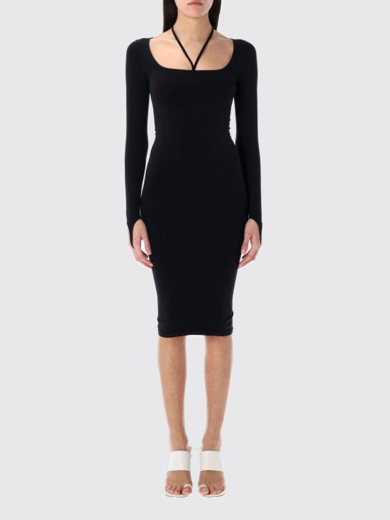 25SS 안드레아 아다모 미디 원피스 PS25191300 004 Black