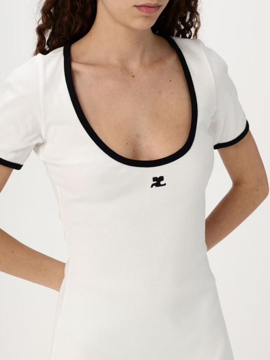 25FW 쿠레쥬 미디 원피스 225JRO600JS0203 0098 White - COURREGES