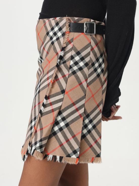 25FW 버버리 빈티지 체크 패턴 울 블렌드 미니 스커트  8102634 Nude - BURBERRY