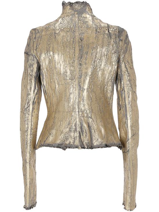 25SS 릭 오웬스 가죽 자켓 RP01E7701 SGMC02 Golden - RICK OWENS