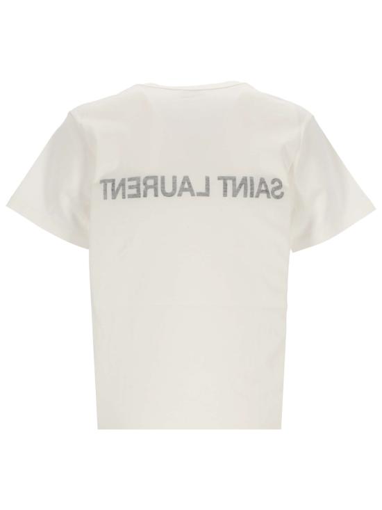 25SS 생로랑 반팔 티셔츠 665234 Y37AW9744 Naturel noir - SAINT LAURENT