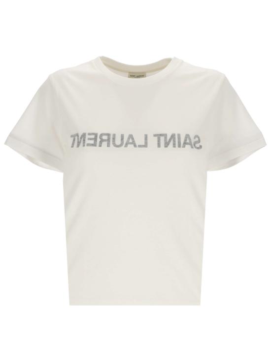 25SS 생로랑 반팔 티셔츠 665234 Y37AW9744 Naturel noir