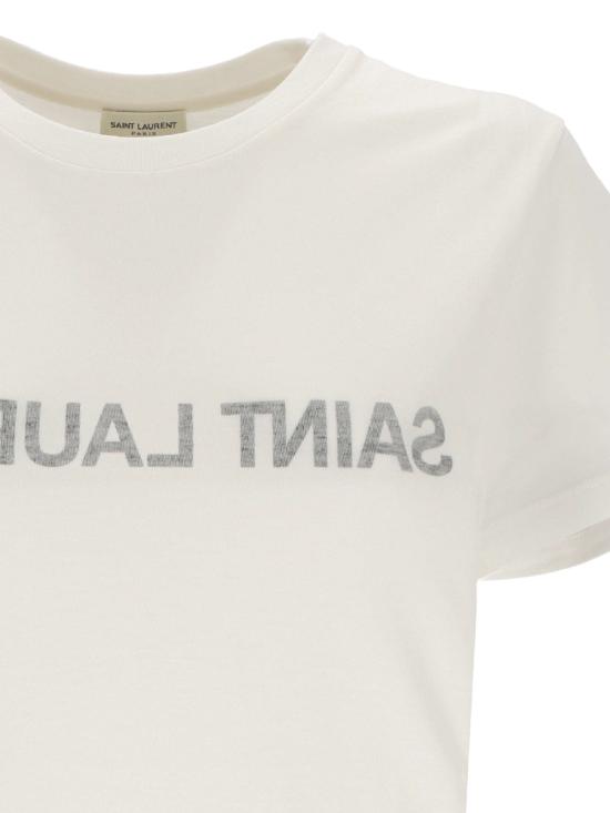 25SS 생로랑 반팔 티셔츠 665234 Y37AW9744 Naturel noir - SAINT LAURENT